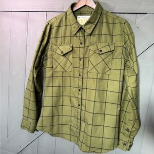 DIXXON FLANNEL OG Olive Plaid Women’s M Snaps